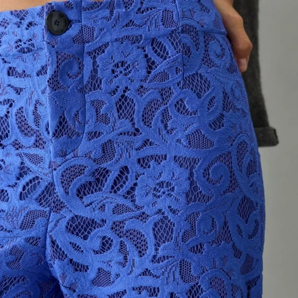 NWT Anthropologie Maeve The Colette Lace Cropped Wide-Leg Pants - Picture 4 of 13